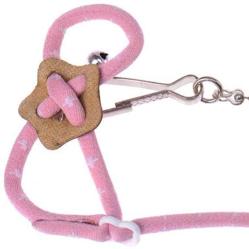 Product Introduction of 1PC Hamster Harness Rope,Pet Hamster Harness,Lovely Adjustable Pet Rat Mouse Hamster Harness Rope Ferret Finder Lead Leash with Bell 4