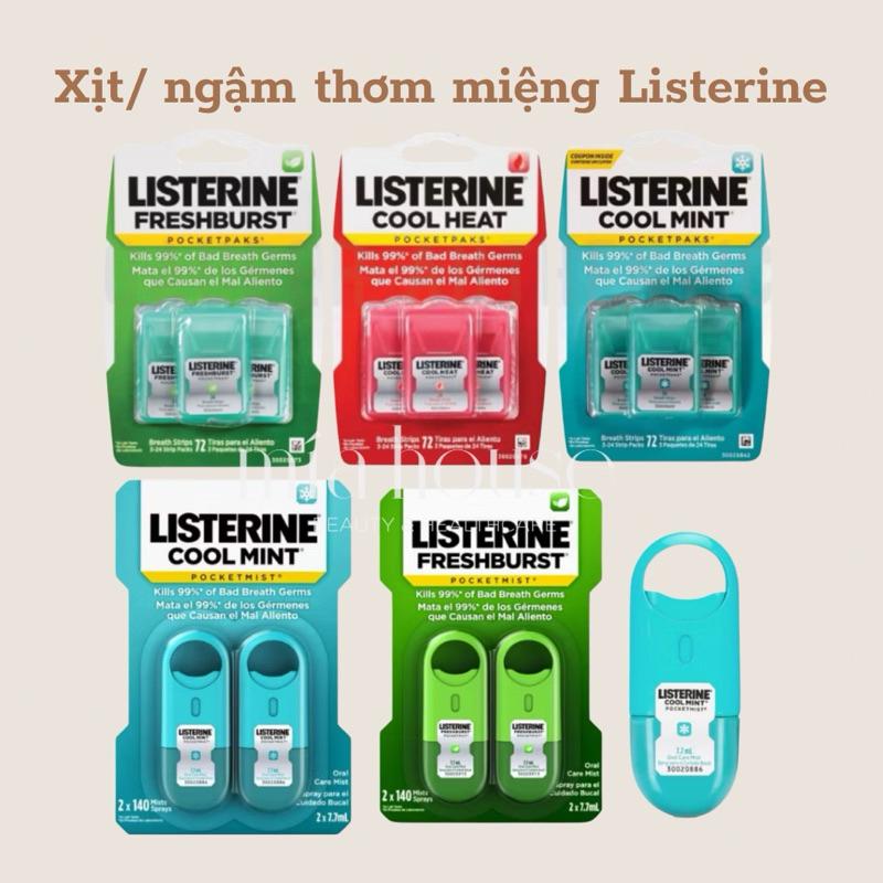 Xịt/Miếng ngậm thơm miệng Listerine bản Mỹ 0