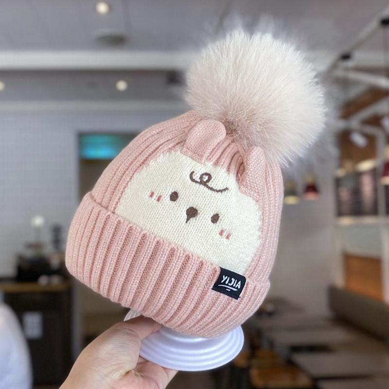 Product Introduction of beyonday New Winter Knitted Hat Cute Cartoon Windproof Beanie Cap Casual Thickned Pullover Hats for Kids 11