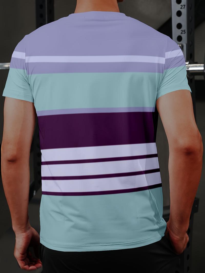 Product Introduction of Men'S T Shirts Simple Striped Printed Tees Casual Comfortable Crew Neck Kids Short Sleeved Tops 17