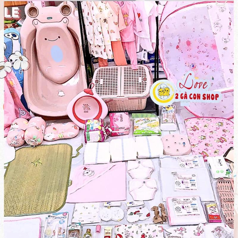 Combo đồ đi sinh T05 trọn bộ đầy đủ Tã, Quần áo cho mẹ và bé, chậu tắm ếch size Đại cho bé