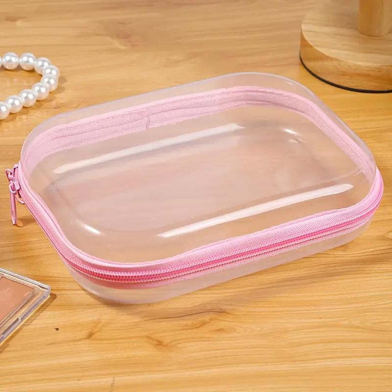 Transparent Zipper Storage Bag Set, 6 Counts/set Large Capacity Storage Box, Portable Storage Organizer for Skincare, Travel Essentials 2