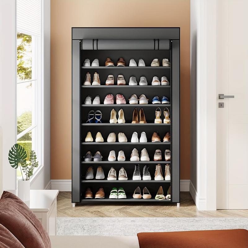 Shoe Rack Organizer Metal 50 buy Pairs Vertical Black Shoe Bench Large