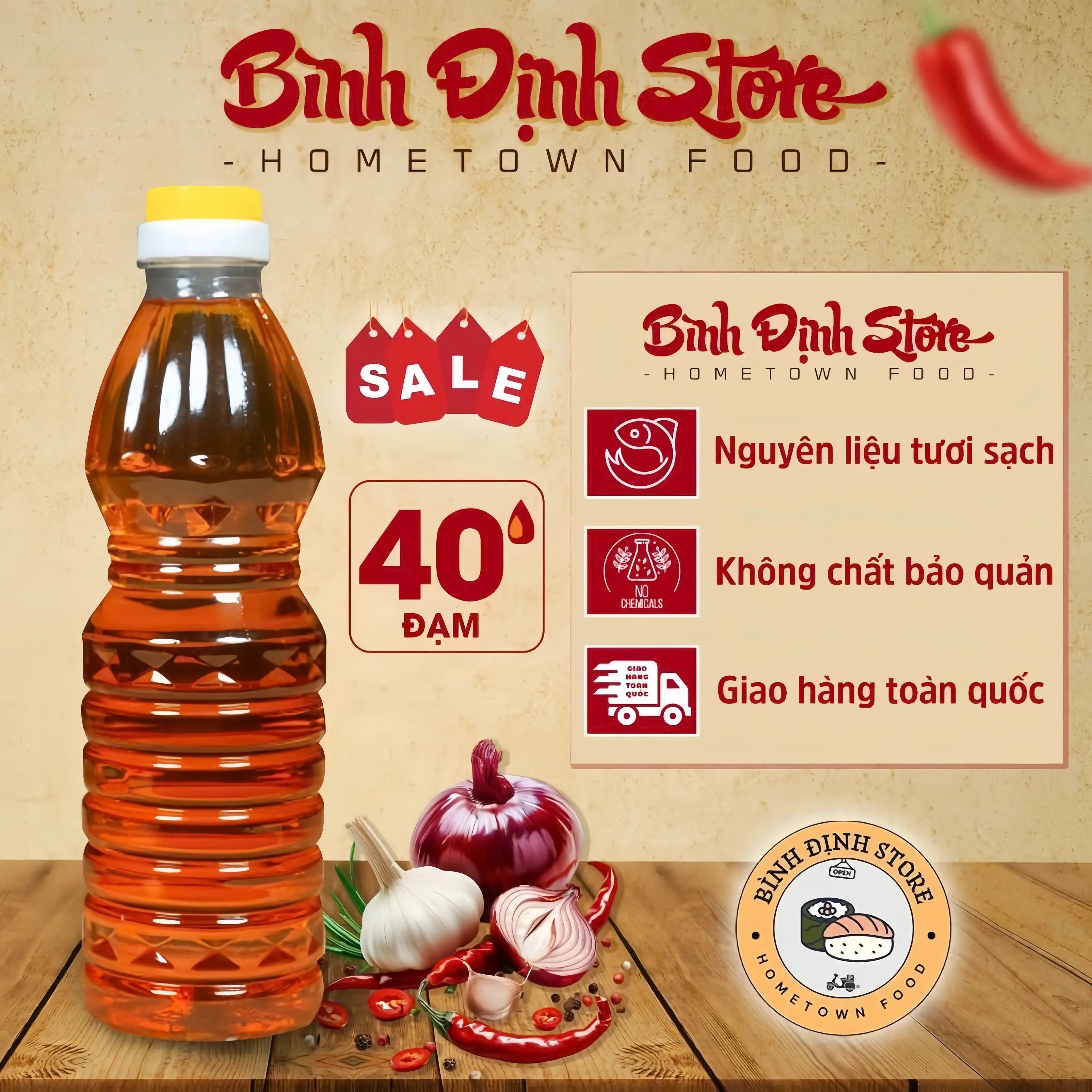 LOẠI 0,5 LÍT - NƯỚC MẮM NHỈ CÁ CƠM THƠM NGON - MÓN ĂN BÌNH ĐỊNH