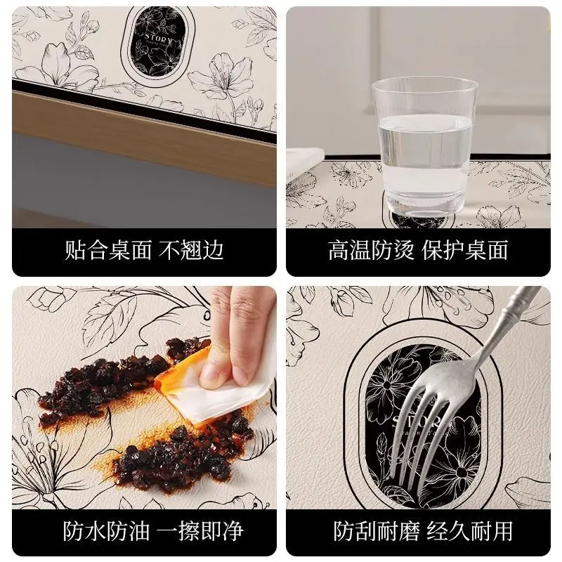 Thảm trải bàn Tấm bảo vệ, Phong cách Cổ Điển Mỹ Thiết kế đơn giản, Cao cấp, Thích hợp cho tủ TV, Tủ chén, Bàn làm việc, Tấm lót giày, Chống thấm nước và chống dầu, Làm bằng da 4