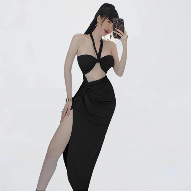 Váy body cúp ngực ,hở eo,xoắn tà quyến rũ  Ôm gọn Dress Women Nhung Màu Đỏ