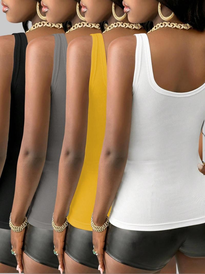 Product Introduction of Women's Solid Color V Neck Tank Top, Casual Sleeveless Top for Daily Wear, Ladies Clothes for All Seasons 6