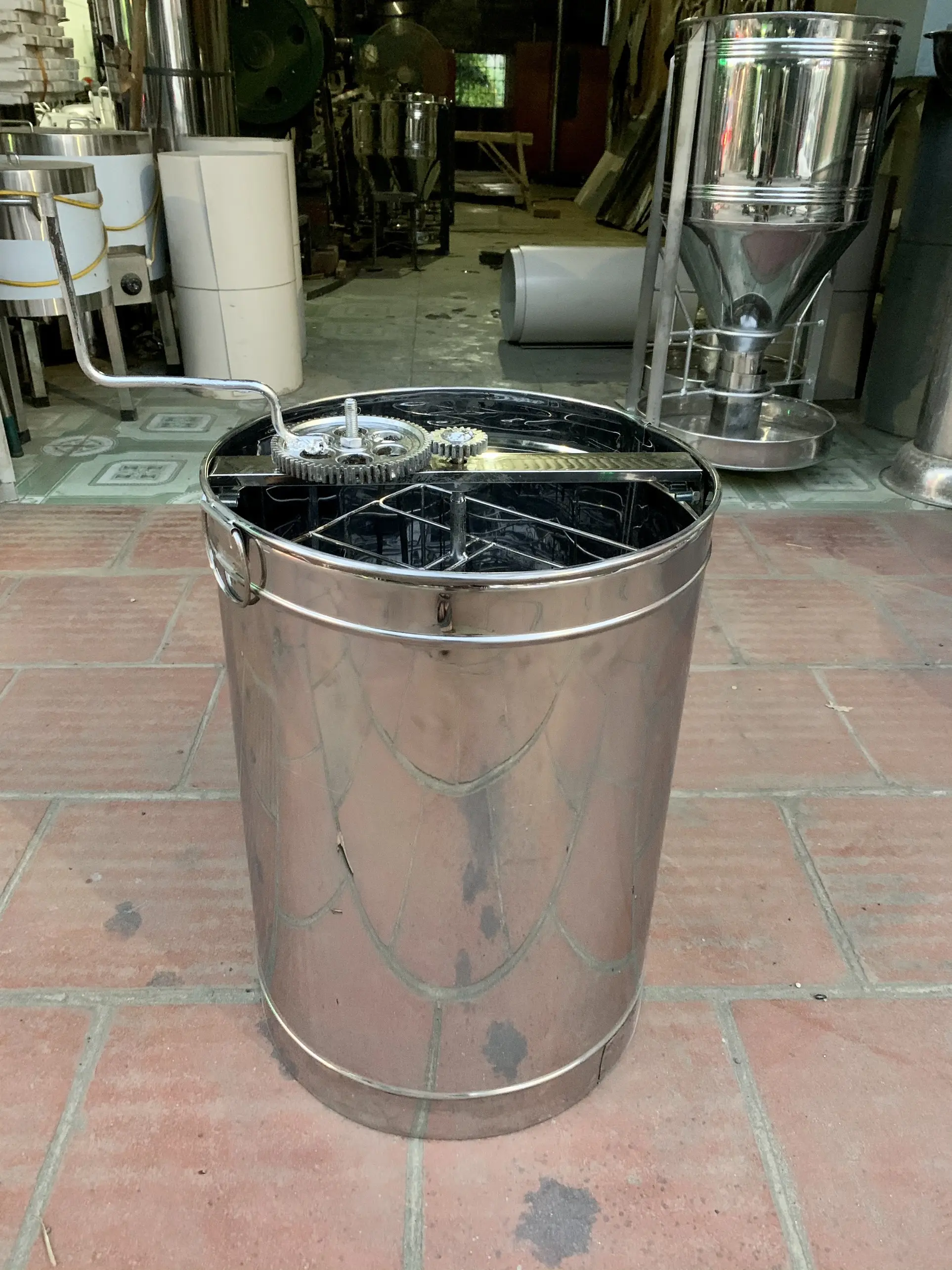 Thùng quay mật 2 cầu hoàn toàn bằng inox