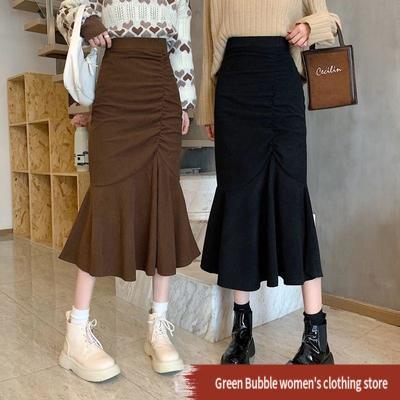 chân váy đuôi cá,chân váy caro,chân váy kẻ caro Váy Đuôi Cá Bằng Vải Nhung Kẻ, Màu Trơn, Hông, Eo Thon, Thu Đông, Cá Bơn Xếp Li Mới Cho Bé Gái