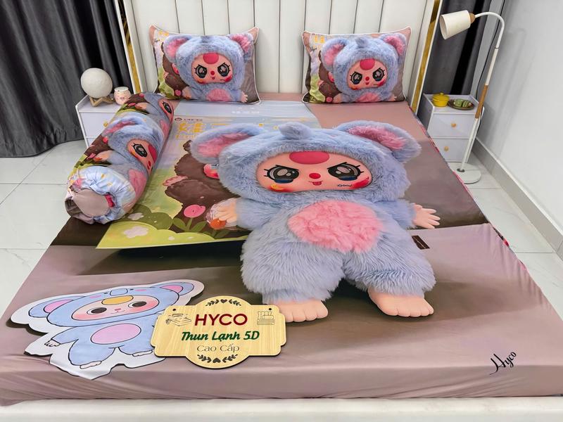 MẪU BABYTHREE HOA - THUN LẠNH HYCO 5D ÔM KHÓA KÉO Thú Bông Thú Nhồi Bông Đồ Chơi Toy Voi Phát Nhạc