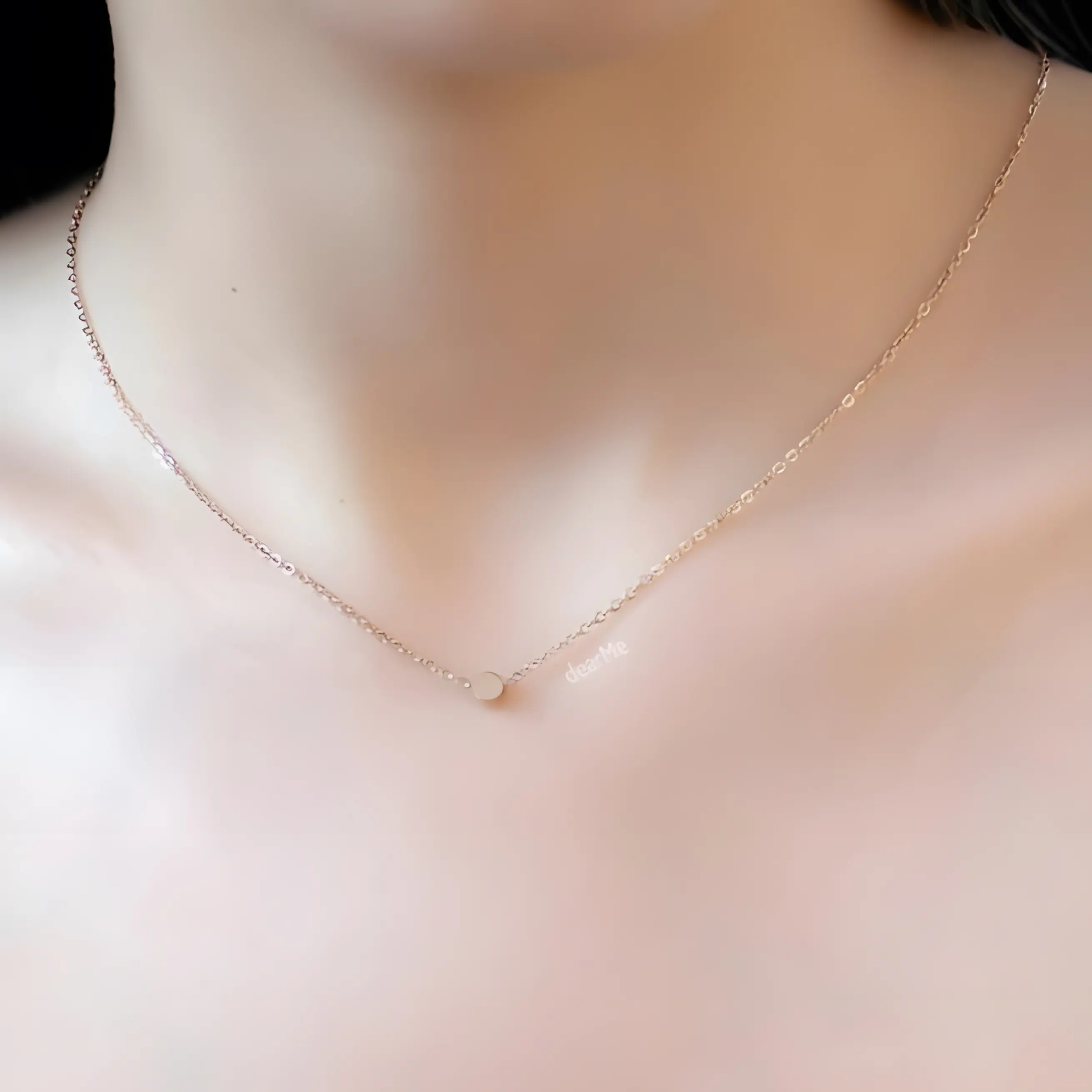 Dear Me - Dotty Necklace (Titanium with 18K Rose Gold Plating) Kalung