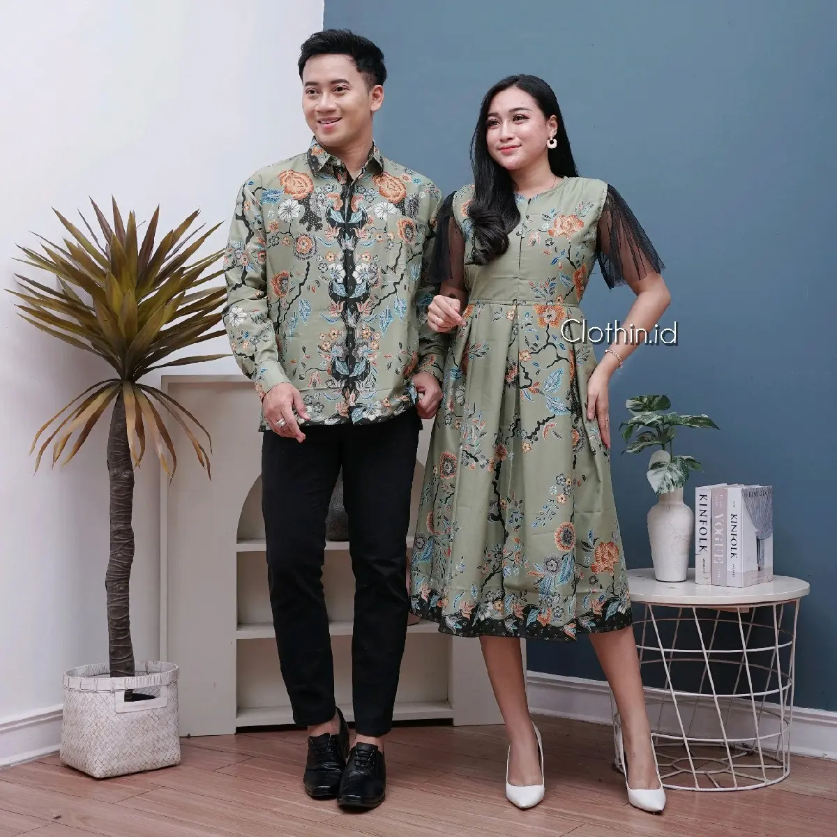 dress joseline - dress batik pesta - dress batik sage - dress modern well