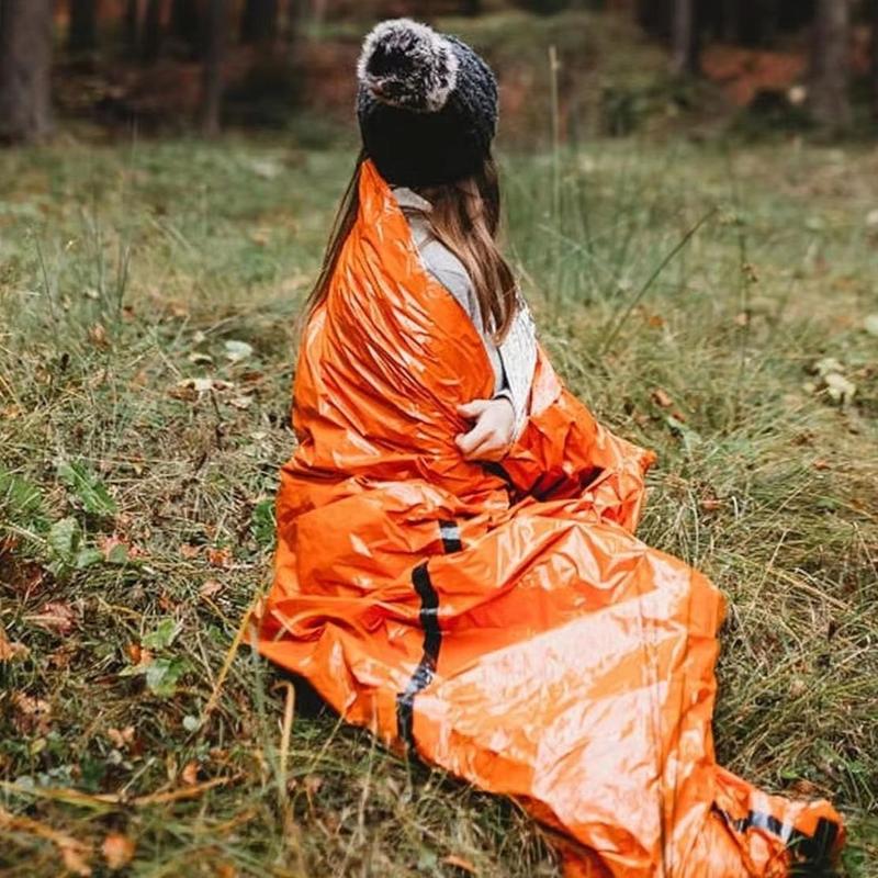 Outdoor Emergency Sleeping Bag, 8 Counts Waterproof Windproof Winter Hiking Camping Tactical Mylar, Camping & Hiking Equipment 4