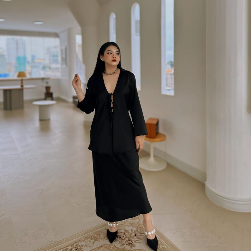 [BS4G] VÁY LỤA TUYẾT HANA SKIRT BIGSIZE NỮ 2