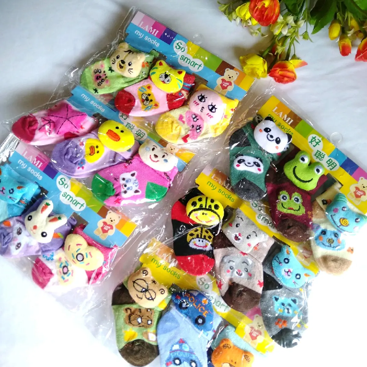 Kaos Kaki Bayi Boneka Cowok Cewek isi 3pasang