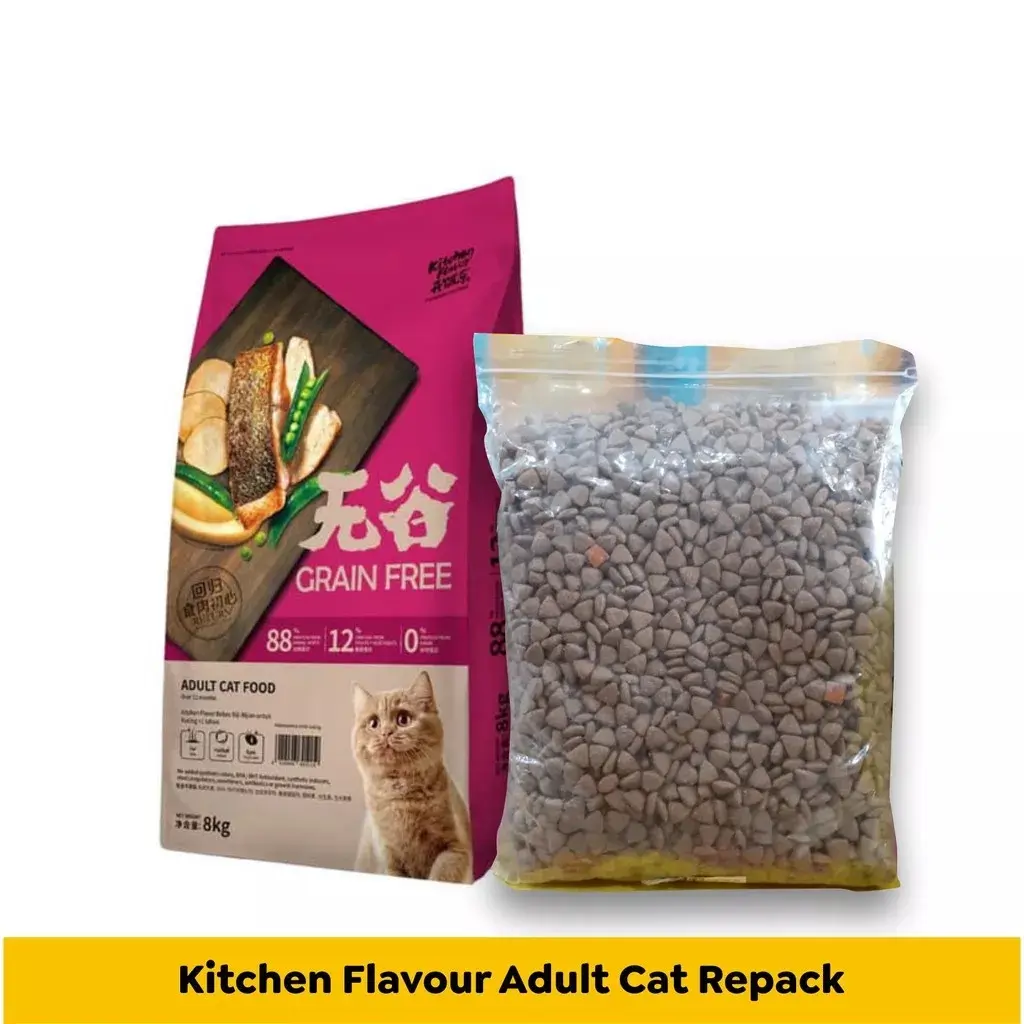 Kitchen Flavour Green Free Adult Repack 500gr - Makanan Kucing Kering 500gr