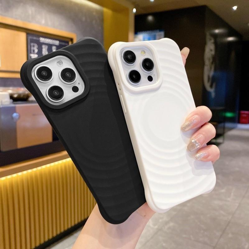 Ốp Hút Từ Tính Gợn Sóng Chống Sốc, Dành Cho iPhone 11, 11pro, 11Promax, 14, 13, 12, Pro Max, 15, 15pro, 15Promax, 15plus, 14plus,16 17 Pro Max Ốp Mềm Từ Tính, Ốp