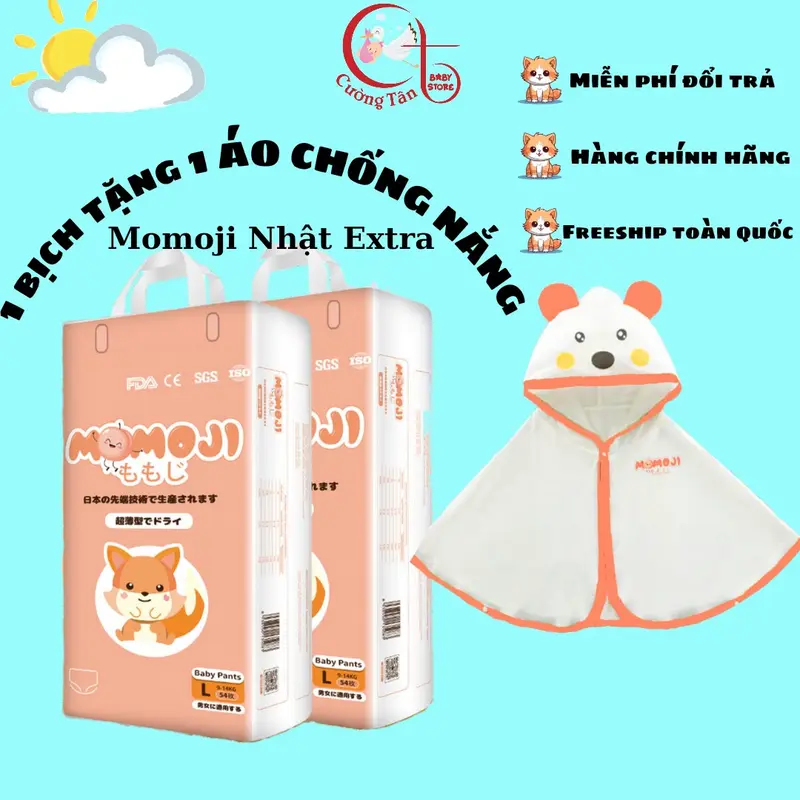 1 BỊCH BỈM MOMOJI TẶNG ÁO CHỐNG NẮNG CHO BÉ Nhộng Chũn 0
