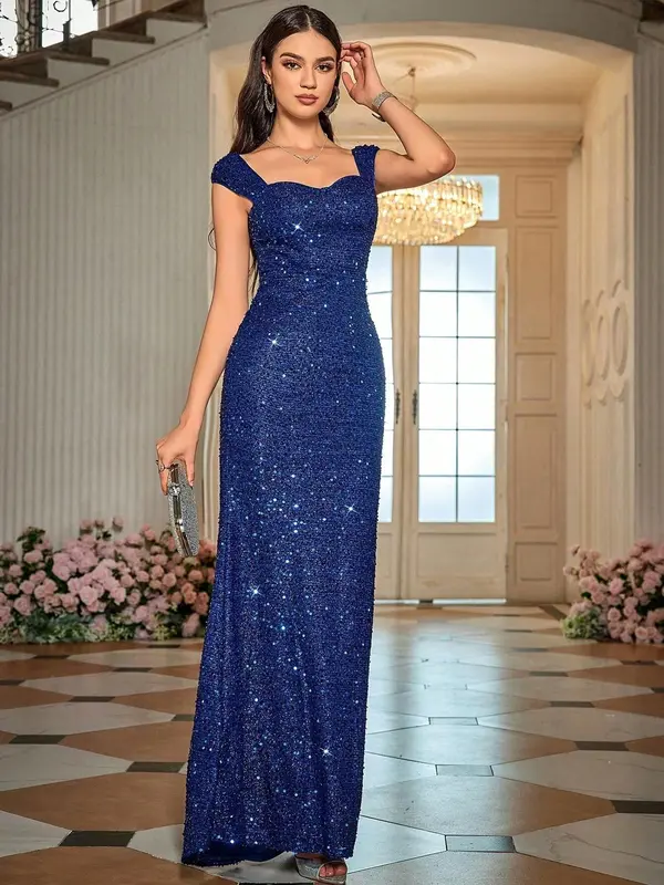 Women's Glitter Sequins Mermaid Evening Dress, Elegant Sleeveless Fish Tail Party Gown, Ladies Clothes for All Seasons 2