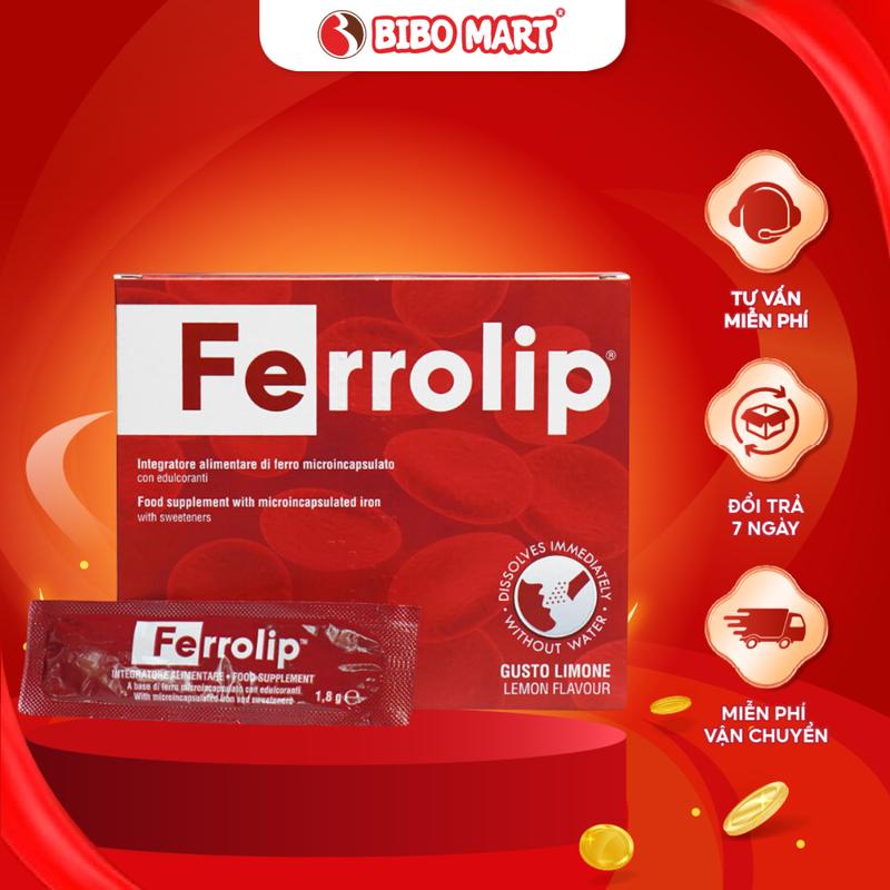 Sắt Bầu Ferrolip Sắt Sinh Học Bổ Sung Sắt Cho Mẹ Bầu Sau Sinh Và Người Thiếu Máu Sắt Hộp 20 Gói - Bibomart