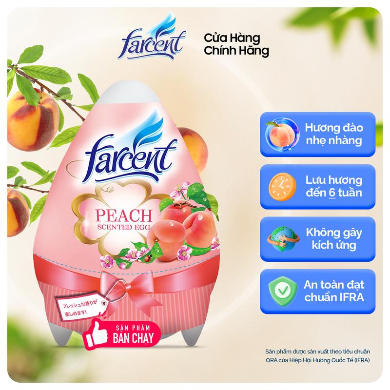 Sáp thơm phòng, khử mùi hôi hình trứng Farcent 170g chính hãng - Hương đào Dầu Thơm Phòng Dầu Thơm