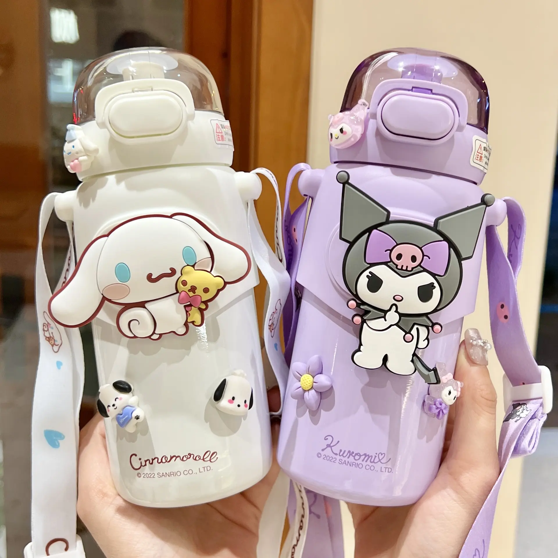 Clow M Children's Thermos Mug Girls for School Straw Cup Sanrio Cute Kindergarten Water Bottle Portable