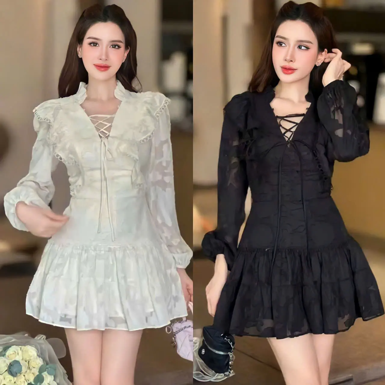 Đầm Đi Tiệc Ren Hoa Ẩn Dành Cho Bigsize 55kg - 90kg - Women