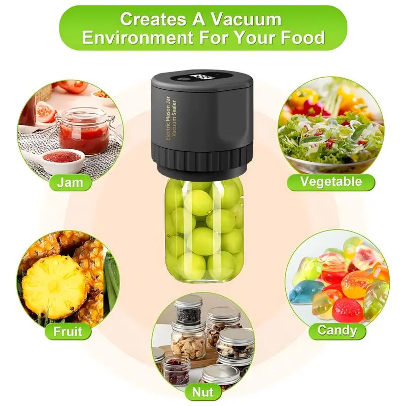 Household Automatic Jar Vacuum Sealer, 2 Counts Portable Electric Food Sealer, Vacuum Sealer Machine For Home Kitchen 5