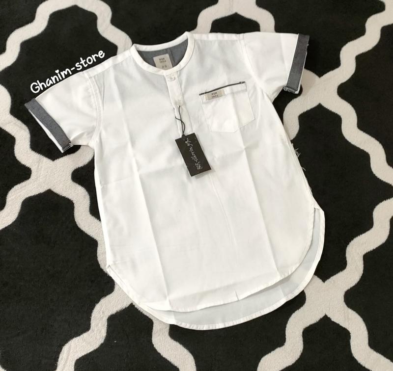 COD!! KOKO KURTA PAKISTAN ANAK LENGAN PENDEK POLOS Muslim Putih Katun 3