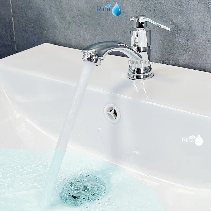 Vòi nước lavabo lạnh bồn chậu rửa mặt hợp kim kẽm xi bóng cao cấp Rina RN9620