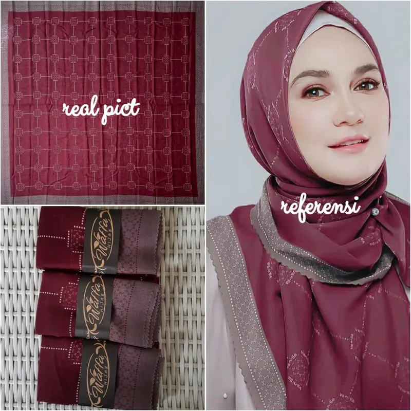 Hijab Voal Motif LUNA Series Kerudung  Segi  Empat  Square  Nyaman  Lembut 1
