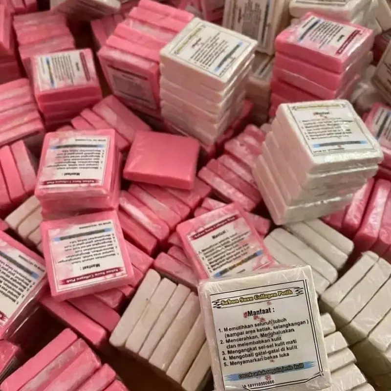 17 pcs sabun susu collagen pink dan putih mencerahkan 5