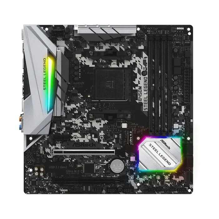 ASRock B450M Steel Legend (Socket AM4) - AMD Ryzen Series CPUs Support DDR4 3533+ (OC) - Black 1