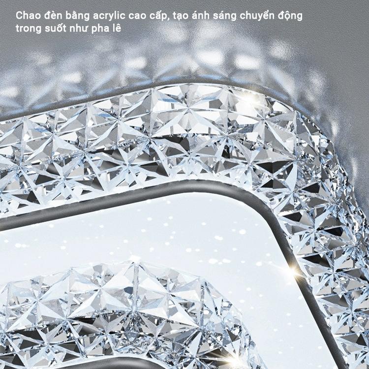 Đèn ốp trần LED/ phòng ngủ, phòng ăn/ 3 màu (trắng, vàng, trung tính)- phối màu vô hạn/kèm điều khiển từ xa (Bảo hành 12 tháng) 3