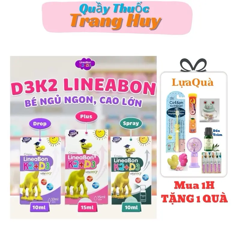 LineaBon Vitamin D3K2 (Xịt) Tăng hấp thu Canxi cho trẻ, cao lớn khỏe mạnh Cho Bé