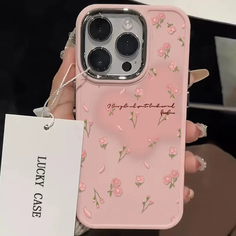 Ốp Mềm Silicon, Thiết Kế Thẩm Mỹ, Tương Thích Cho iPhone 7, 8 Plus, 12, 14, 15, 13, 11, Pro Max, Plus, XR, X, XS MAX, SE2020, Bảo Vệ Camera, Chống Sốc, Màu Hồng Và Đào Hoa Tươi Mới 1