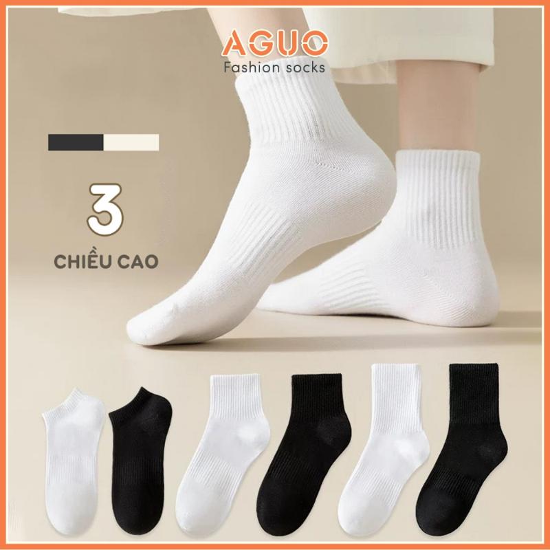 Tất nam nữ bassic dễ phối đồ , tất vớ cotton co dãn bốn chiều thấm hút mô hôi chân - Aguo shop 0