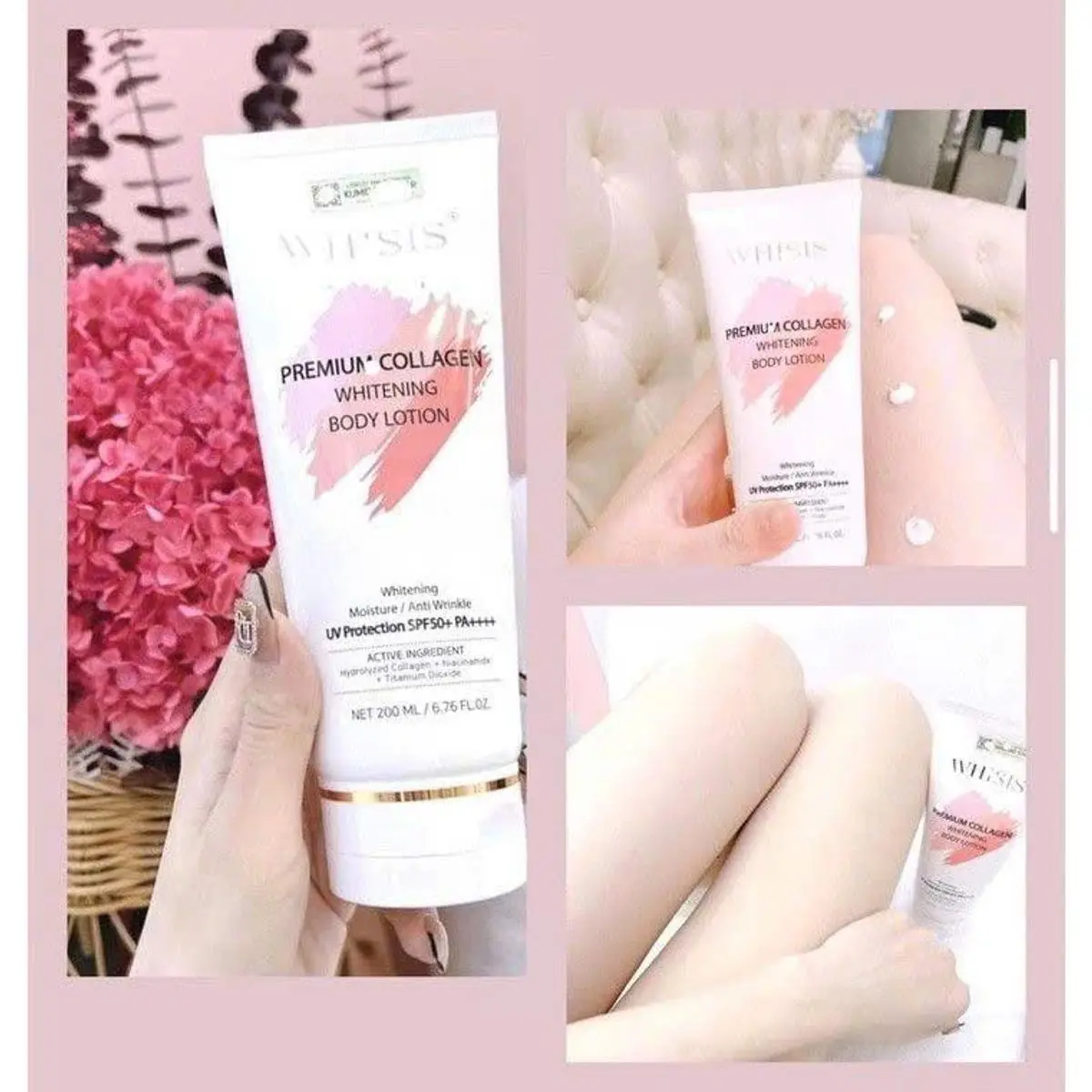 Kem Dưỡng Thể Trắng Da Chống Nắng WhISIЅ Premium Whitening Body Lotion 200ml Dưỡng Da Body Dưỡng Body