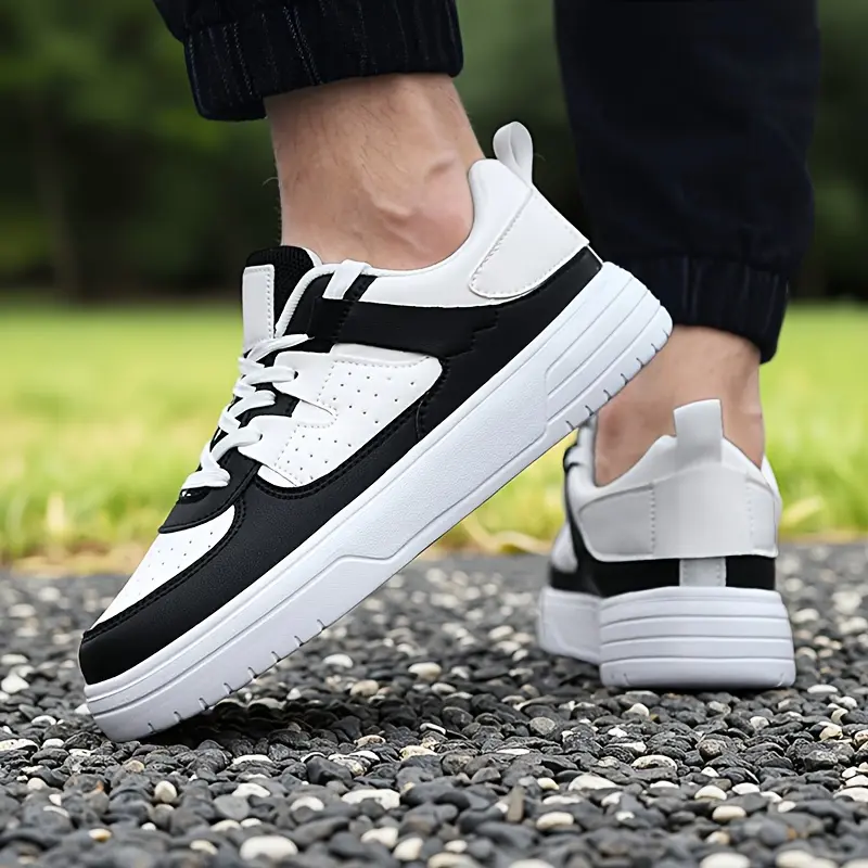 Men'S & Women'S Fashion Sneakers, Preppy Trendy Style, All-Season Low Top Lace-Up Shoes, Solid Striped Pattern, Faux Upper, Fabric Inner, EVA Sole, Cloth Insole, Round Toe for Outdoor, Beach, Daily Wear 3