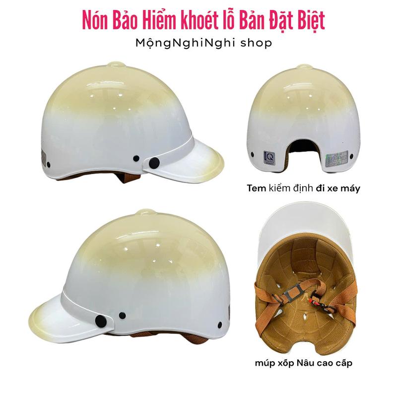 Nón Bảo Hiểm khoét Lỗ BẢN ĐẶT BIÊT Chính Hãng Camry CR HELMET,MÀU MỚI Lồng Trong Có Xốp Lót Nâu Dày Dặn Bảo Hành 12 Tháng Chất Liệu Nhựa ABS Helmet Phụ Kiện Nón Đep