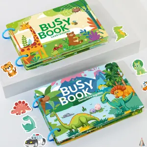 Buku Aktivitas Bayi Busy Quiet Book Tk Quiet Book Lucu, Buku Edukasi Bayi Soft Book Reused, Dengan StikerKartun yang Mengembangkan Keterampilan Motorik dan Kreativitas Anak