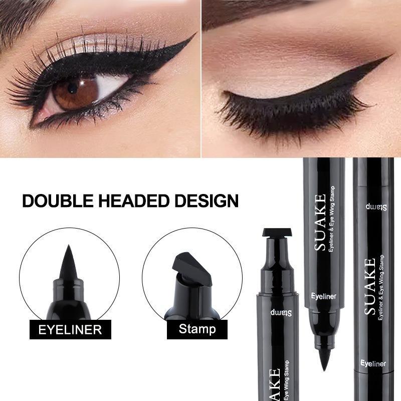 Bút Chì Kẻ Mắt Dạng Lỏng Xu Hướng Mới 2 Trong 1 Không Thấm Nước Nhanh Khô Hai Đầu Bút Kẻ Mắt Màu Đen Trang Điểm Cho Phụ Nữ Mỹ Phẩm Cho Phụ Nữ