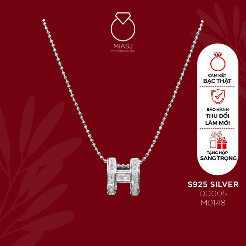 Dây chuyền nữ kèm mặt Bạc Ý S925 M0148 D0005 | MiASJ Trang sức Bạc