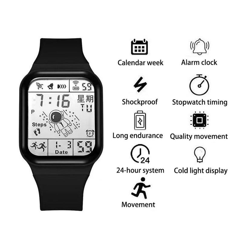 Product Introduction of Đồng Hồ Thể Thao LED Kỹ Thuật Số, Unisex, Với Màn Hình Phát Sáng, Silicon Thời Trang, I5G3 42