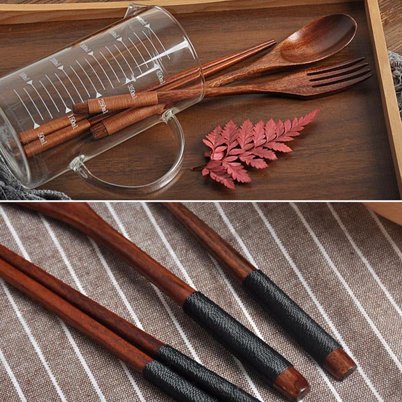 Product Introduction of 3 Piece Set Korean Wooden Tableware Creative Colorful Wooden Spoon O0J5 28
