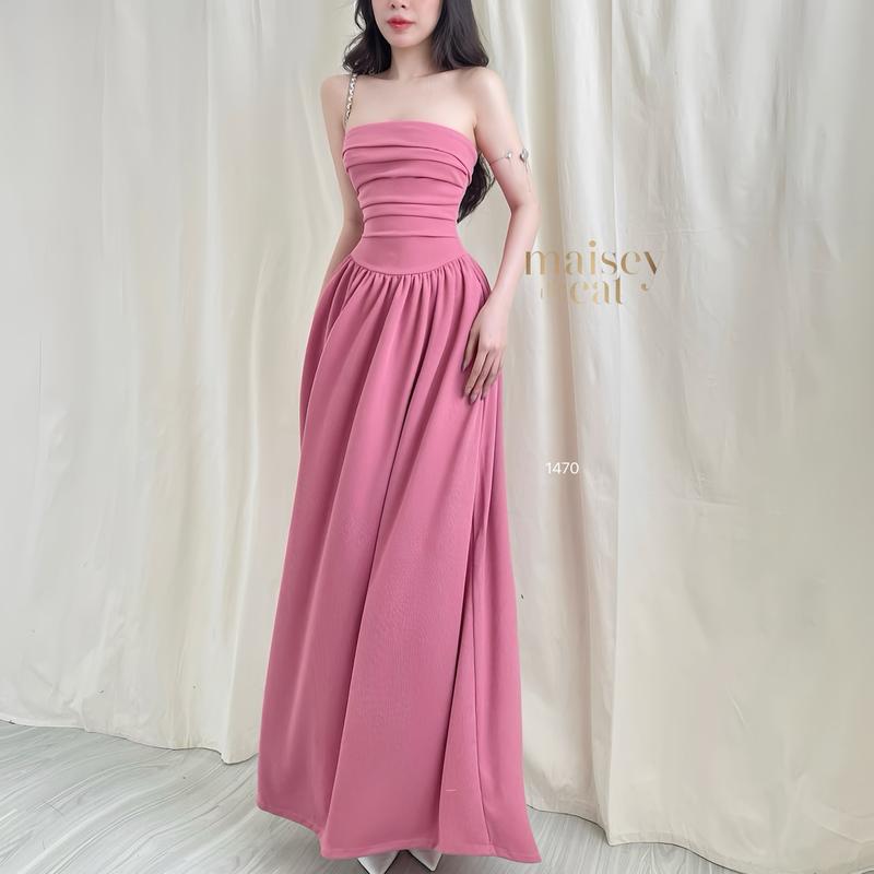 [MAISEY ẢNH THẬT] 1470 - ĐẦM MAXI CÚP NGỰC DRAPPING TỈ MỈ CÓ HAI TÚI SƯỜN TIỆN LỢI Nữ Women Nữ Women Dress Thun 1