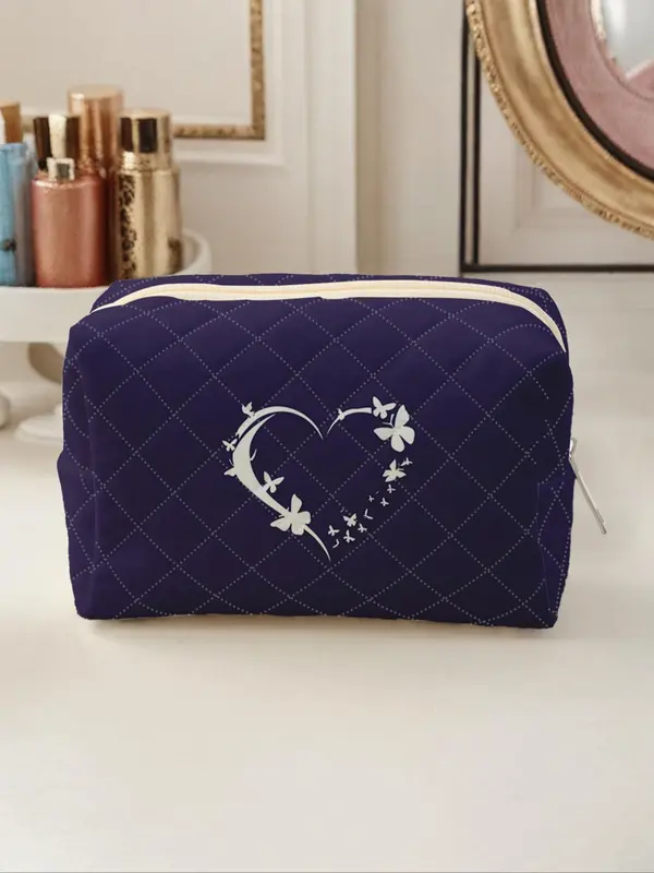 Heart Pattern Makeup Bag, Portable Zipper Makeup Storage Bag, Lightweight Travel Bag, Suitable for Business Trips, Travel, Valentine's Day Gifts 8