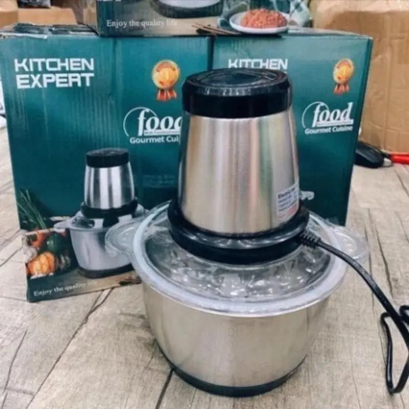 máy Xay Đa Năng Kitchen Expert cối inox 304 2L Công suất 250w, 4 Lưỡi dao xay thịt Xay Cá, Rau Củ, Xay Sinh tố. 4