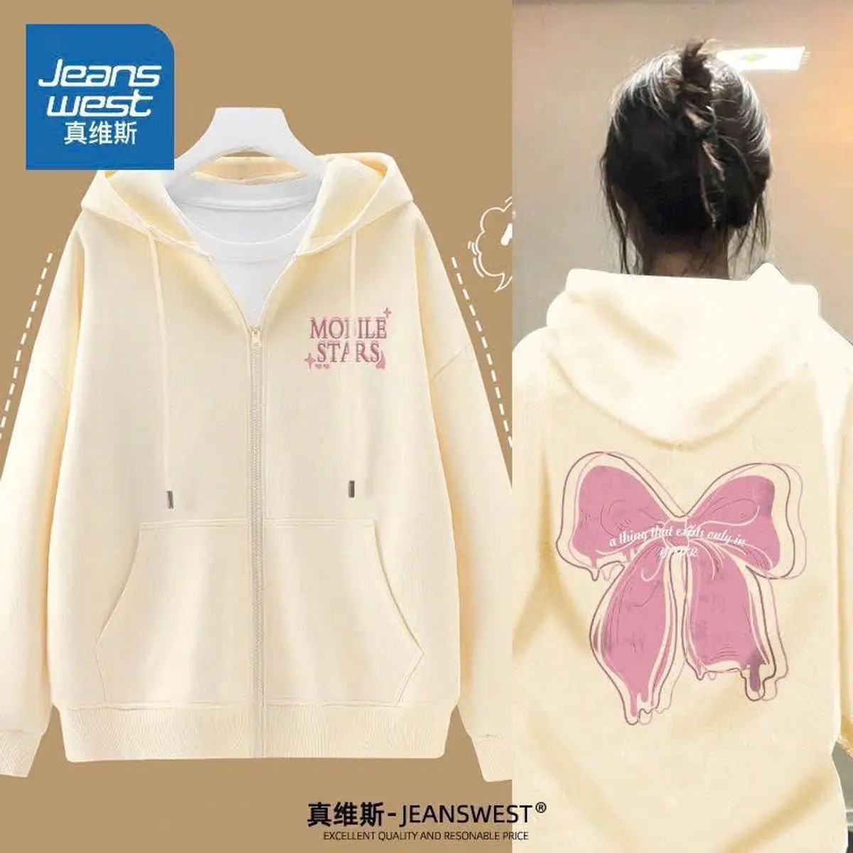 Áo Khoác Hoodie MOBILE STARS In Nổi Siêu xᶖnh Chống Nắng Giữ Ấm Khi Gió Lạnh Về Women Top Jacket