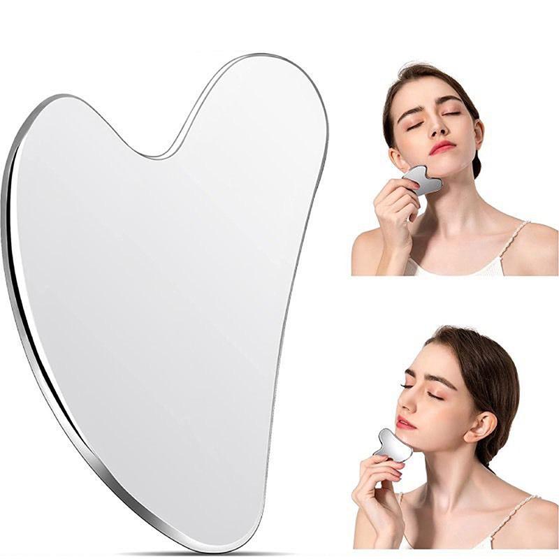 1PC Stainless Steel Gua Sha Scraper Massager For Face Neck Body Guasha Massage Tool Facial Skin Care Guasha Board Face Massager 8
